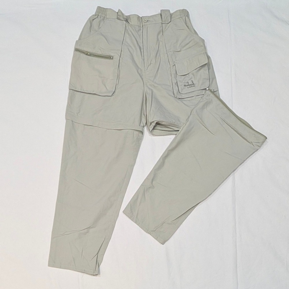 Cabela's Guidewear Mens Tan Convertible Zip Off Cargo Pants Large Reg 32x30